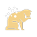 cat licking paw gold colour icon