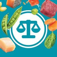 balanced nutrition icon with ingredients