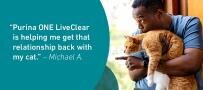purina one liveclear testimonial with caption